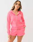 True Religion I Love Tr Classic Zip Hoodie Sunkist Coral