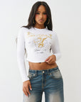True Religion Crystal Cupid Ls Baby Tee Optic White