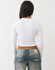 True Religion Crystal Cupid Ls Baby Tee Optic White