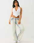 True Religion Hs Bandeau Halter Crop Top Optic White