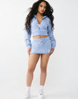 TRUE RELIGION SKIRT MINI VINTAGE WASHED ENDLESS SKY
