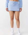 TRUE RELIGION SKIRT MINI VINTAGE WASHED ENDLESS SKY