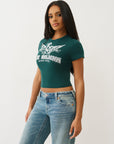 True Religion Wing Crystal Baby Tee Botanical Garden