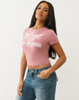 True Religion Wing Crystal Baby Tee Nostalgia Rose