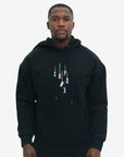 Capone Sweater Hooded Colourful Backprint Black