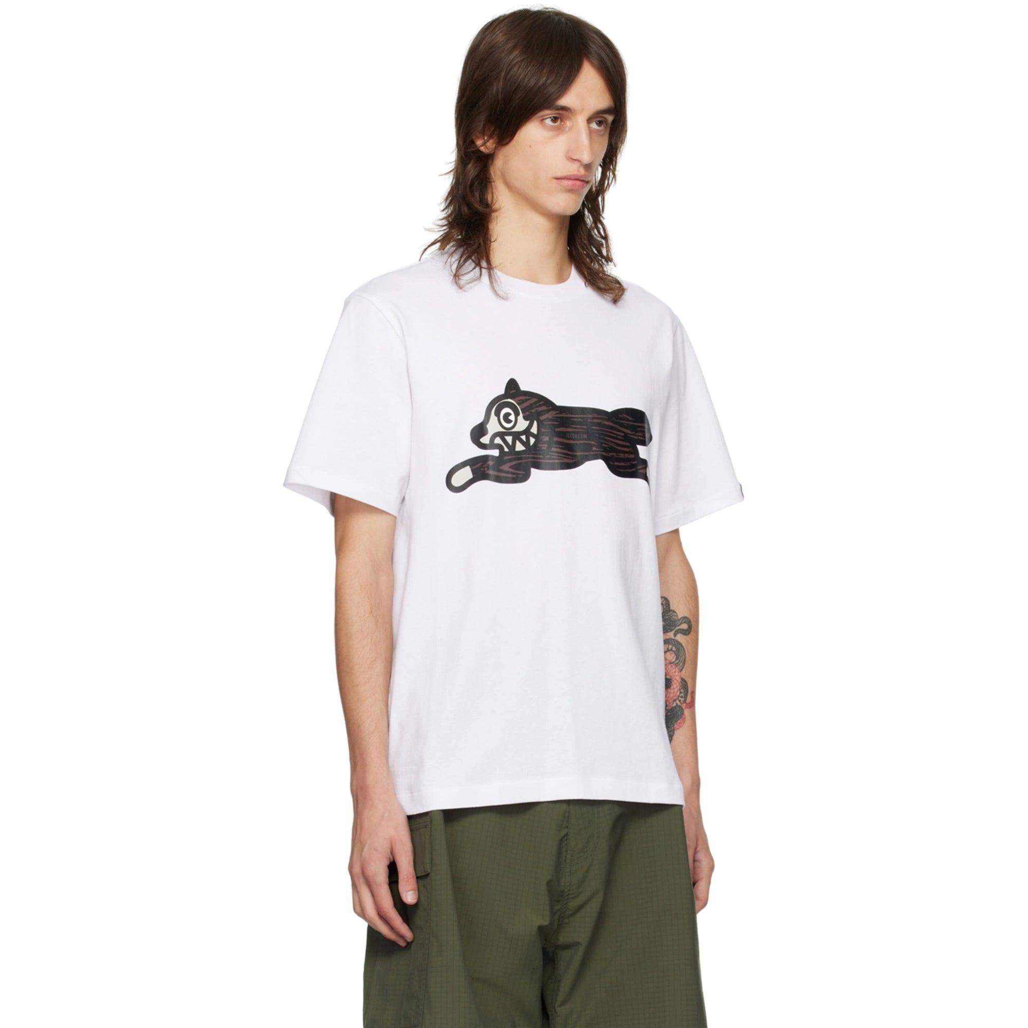 Ice-Cream T-Shirt Running Dog White