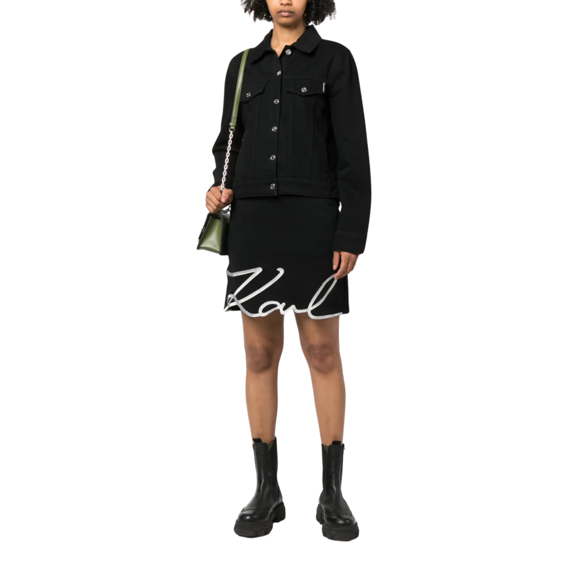 Karl Lagerfeld Skirt Signature Logo Black