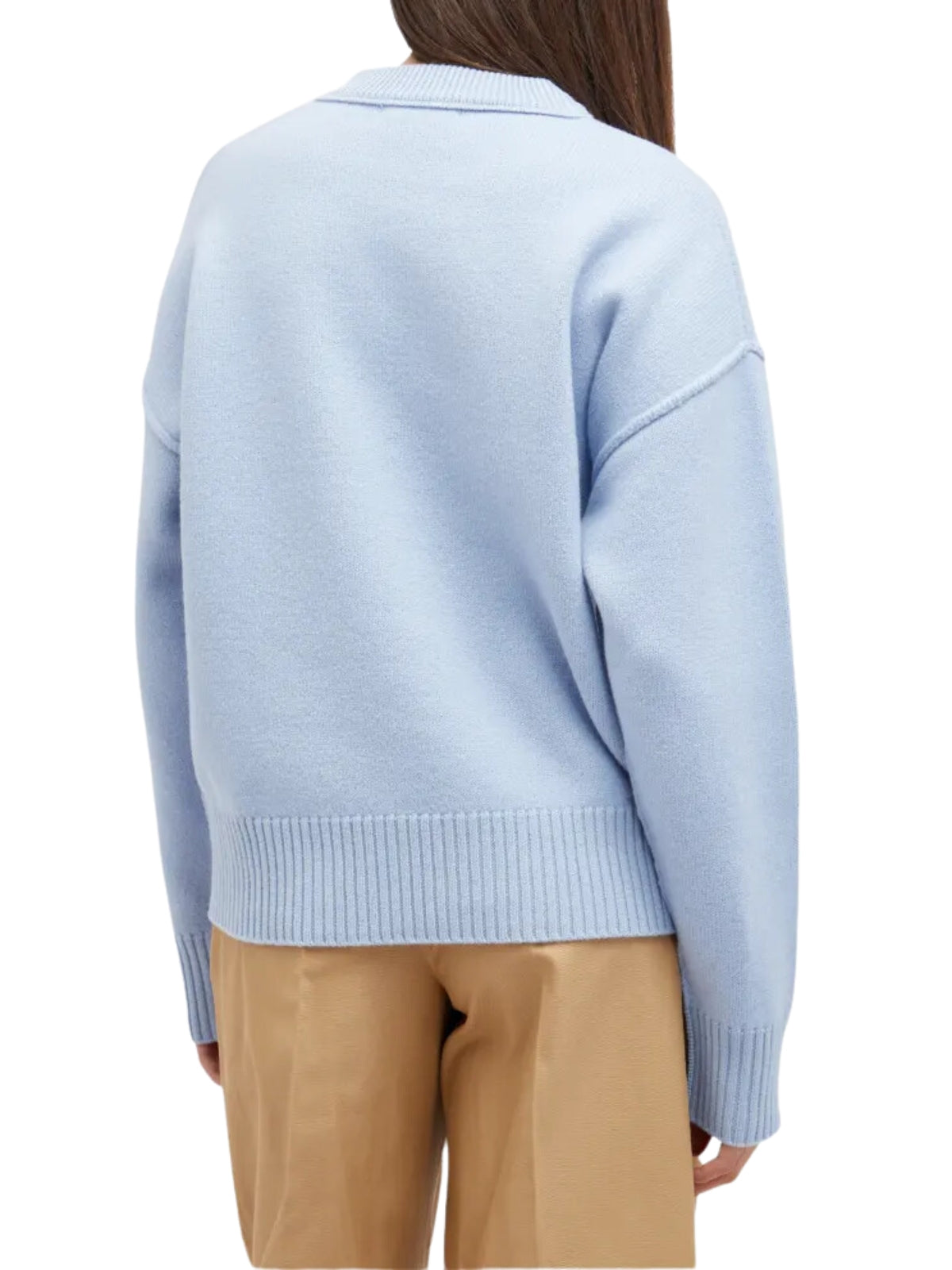 Ami Sweater De Coeur Logo Powder Blue - 2