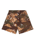 Msgm Shorts Allover Print Brown