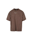 Karl Kani T-Shirt Striped Logo Brown-Light Blue