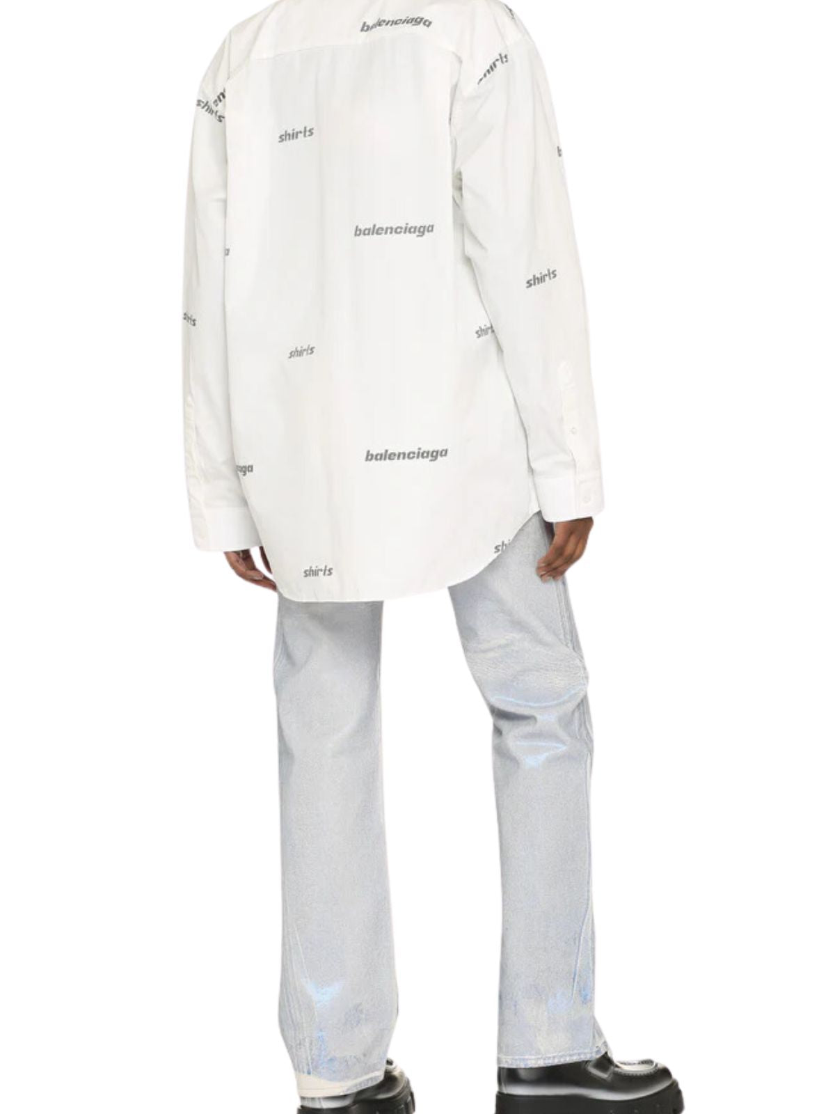 Balenciaga Shirt Allover Bb White - 2