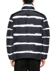 Moncler Jacket Sil Short Down Stripe Black-White - 2