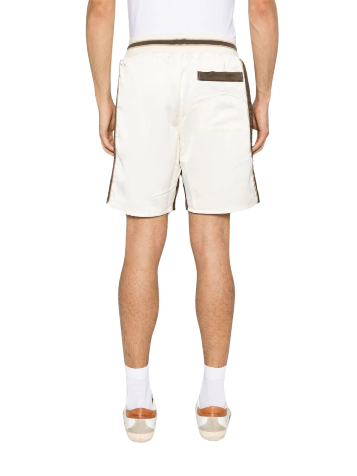 Rhude Shorts Satin Souvenier Ivory-Brown - 2