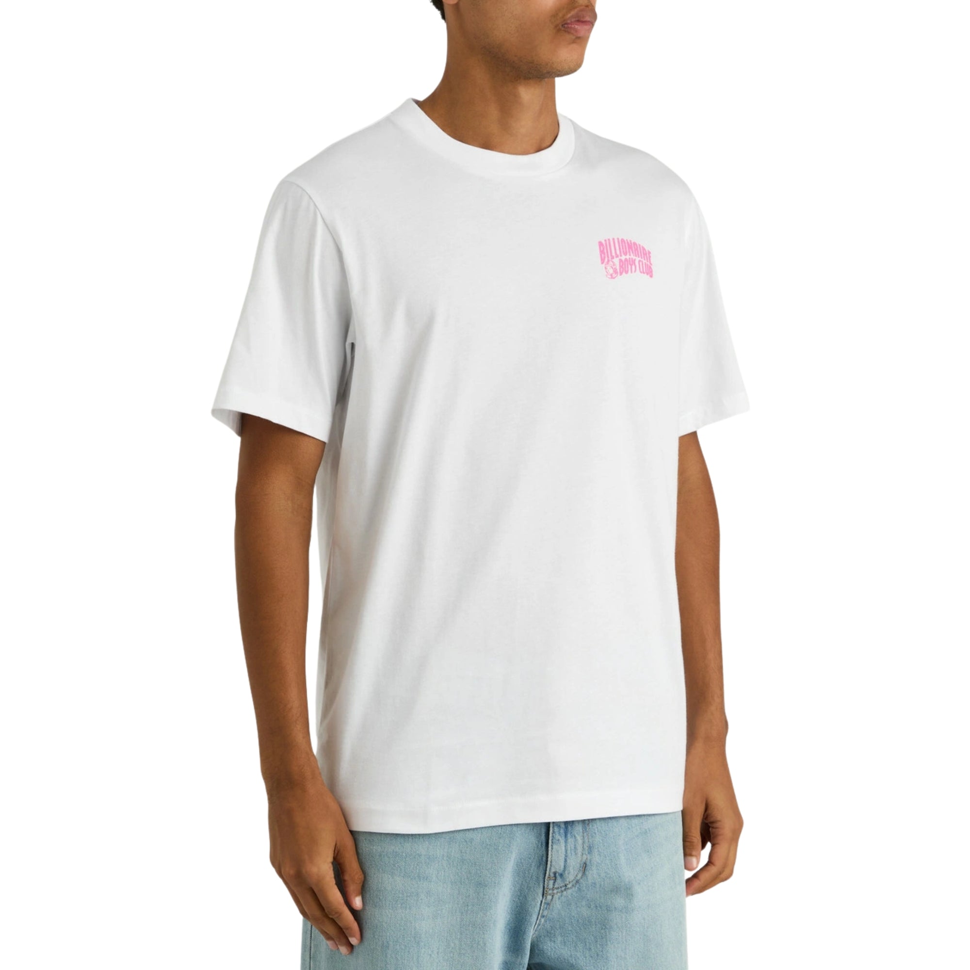 Billionaire Boys Club T-Shirt Small Arch Logo White-Pink