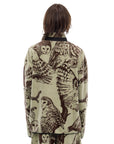 Jil Sander Jacket Allover Owl Print Khaki-Brown