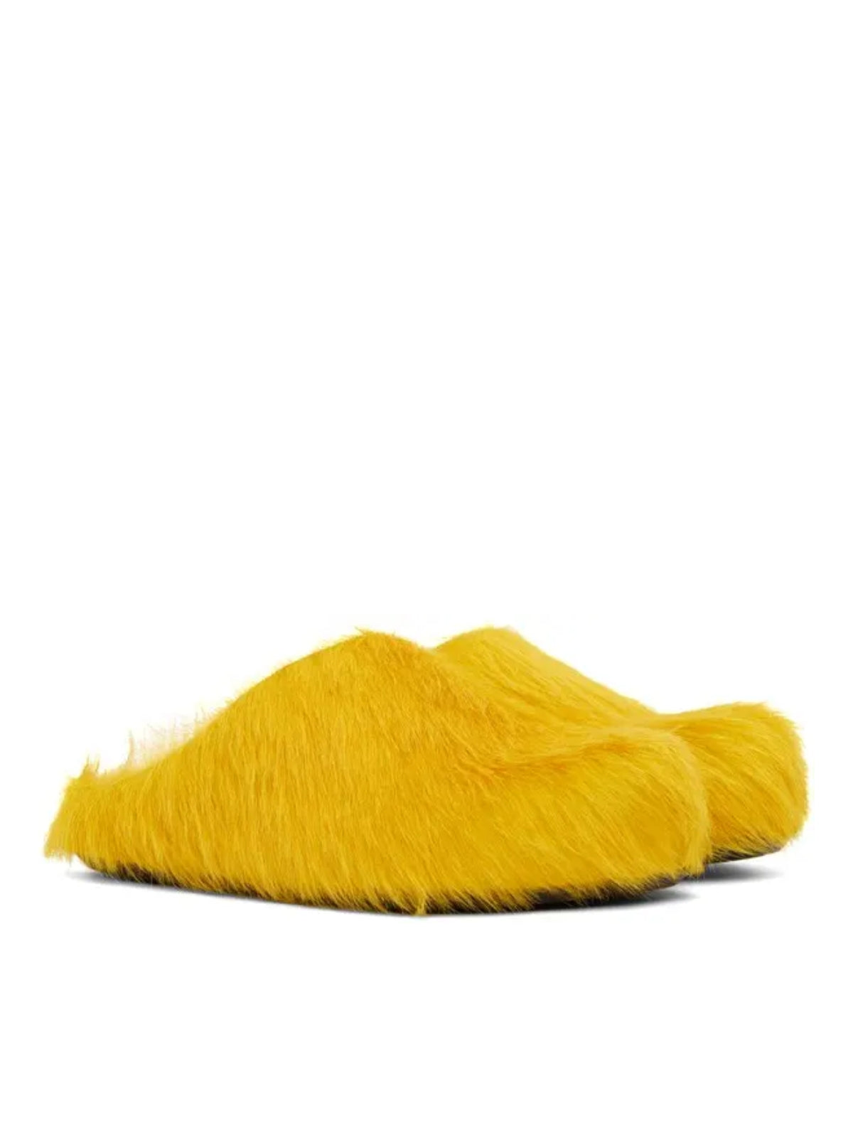 Marni Slides Fur Yellow