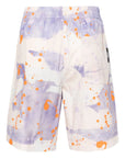 Msgm Shorts Allover Print Lilac-Cream