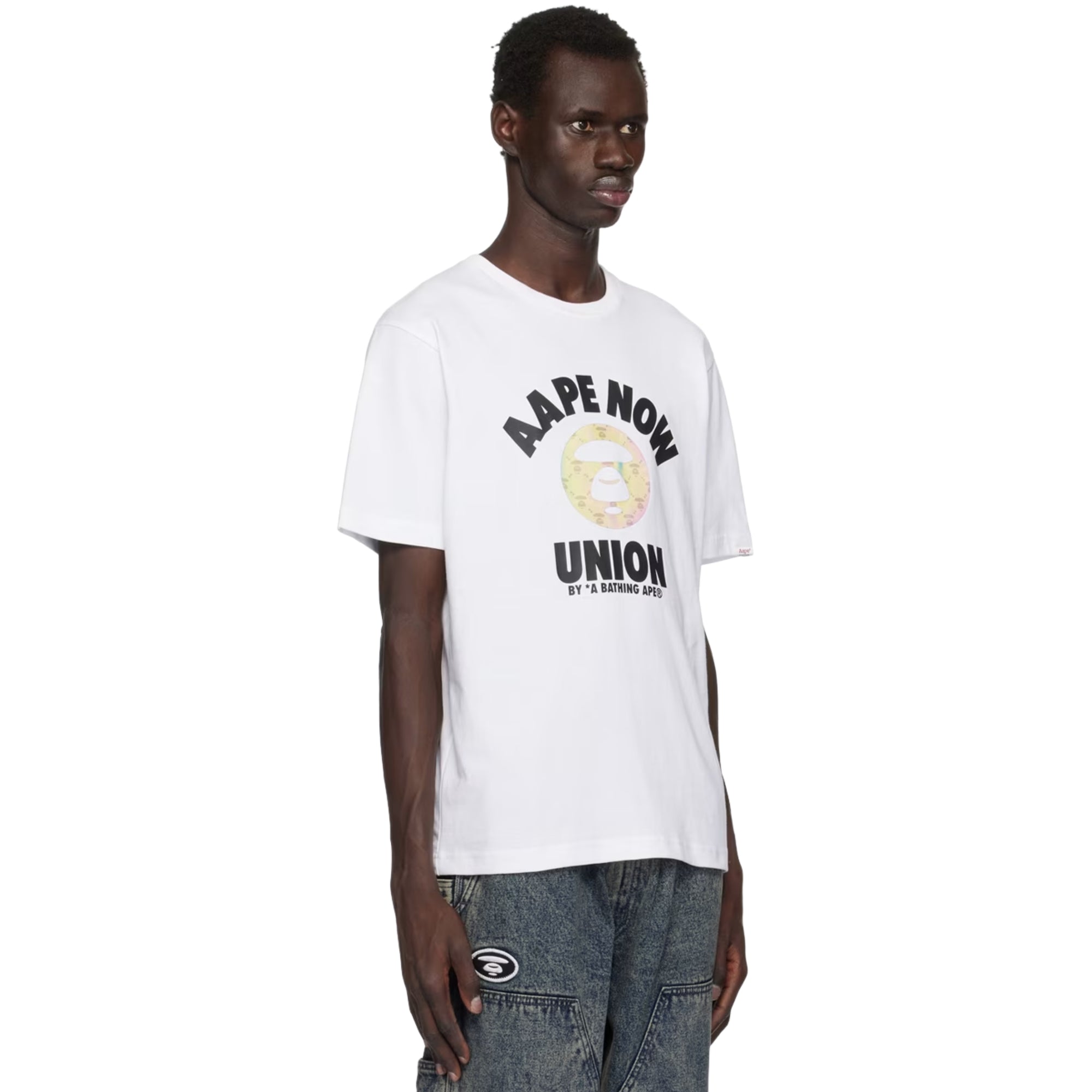 Aape T-Shirt Union Moonface Logo Now White