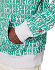 Ice-Cream Hoodie Text Print Popover Green