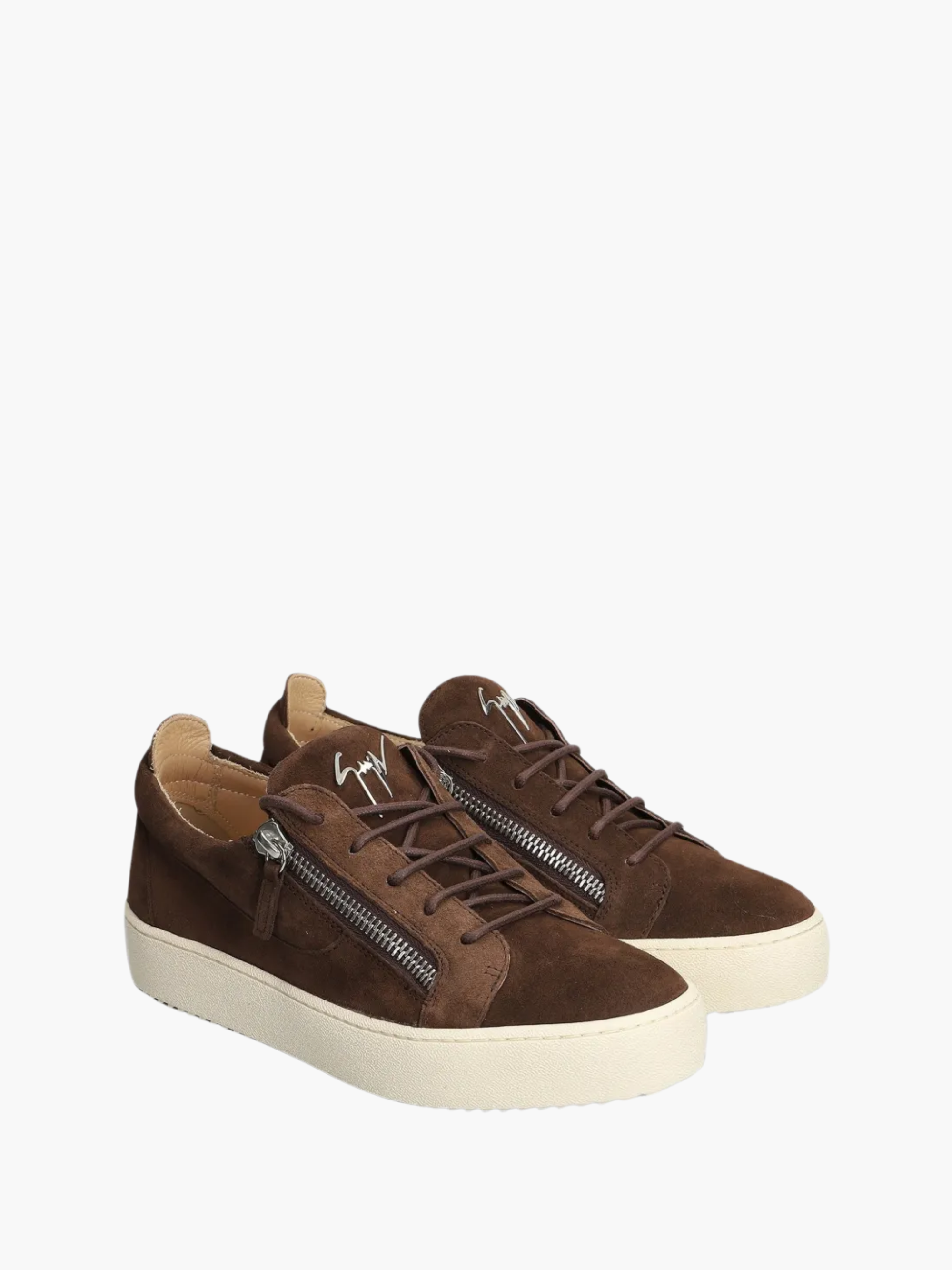 Giuseppe Zanotti Sneaker Z75 Side-Zip Suede Brown