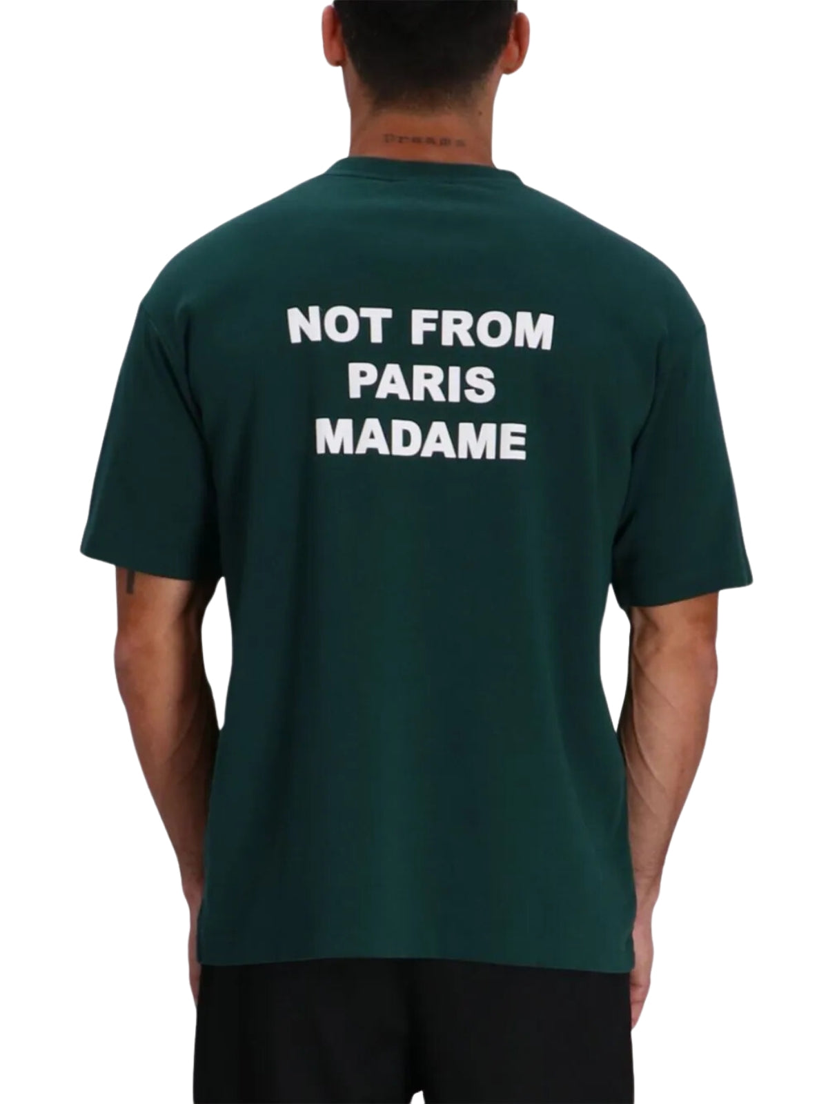 Drole De Monsieur T-Shirt Slogan Print Forest Green