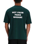 Drole De Monsieur T-Shirt Slogan Print Forest Green