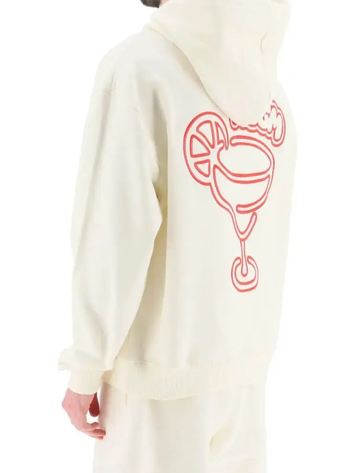 Msgm Hoodie Felpa Logo Milano Red-Off White - 2