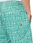 Ice-Cream Shorts Text Print Green