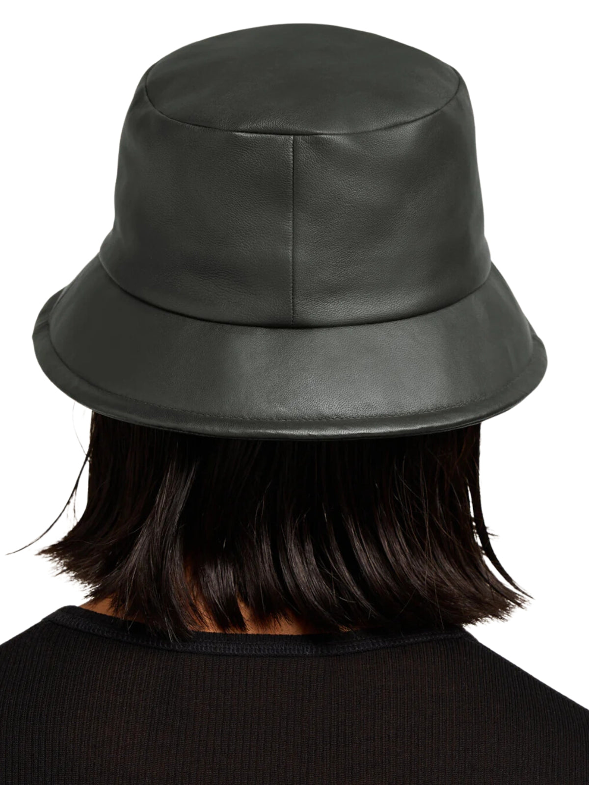 Ami Bucket Hat Alexandre Mattiussi Lamb Leather Dark Olive - 2