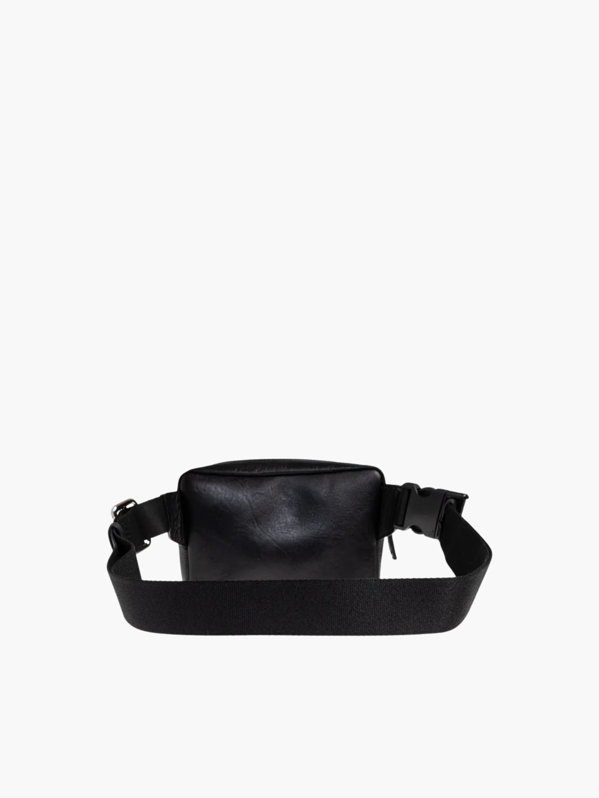 Iceberg Bag Silver Zip Leather Black
