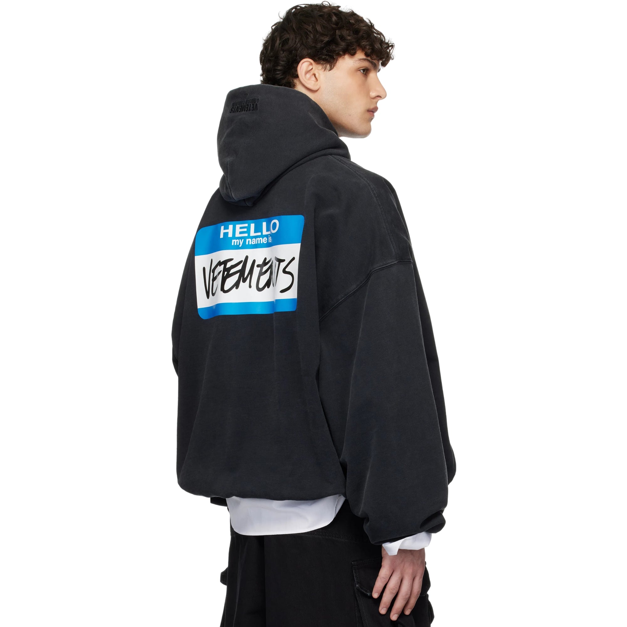 Vetements Hoodie My Name Sticker Black