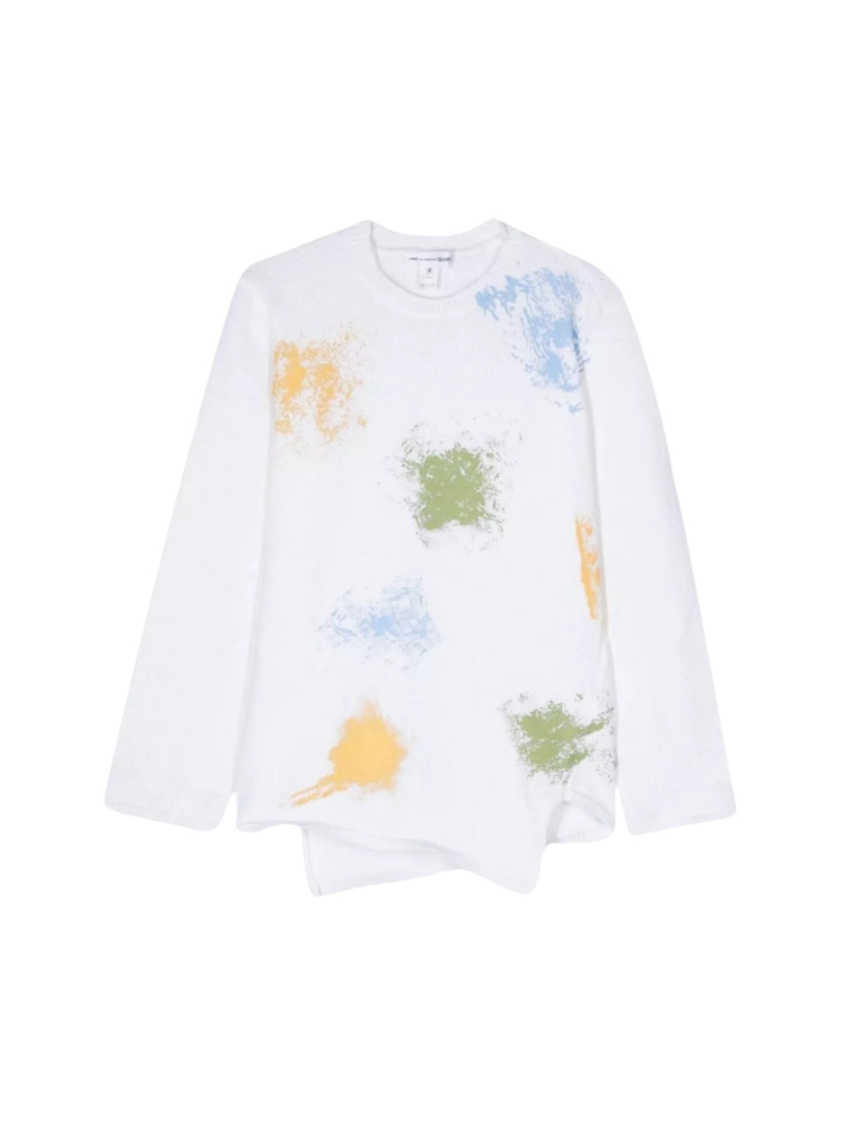 Comme Des Garcons Sweater Splatter Yellow-Blue-Khaki-White