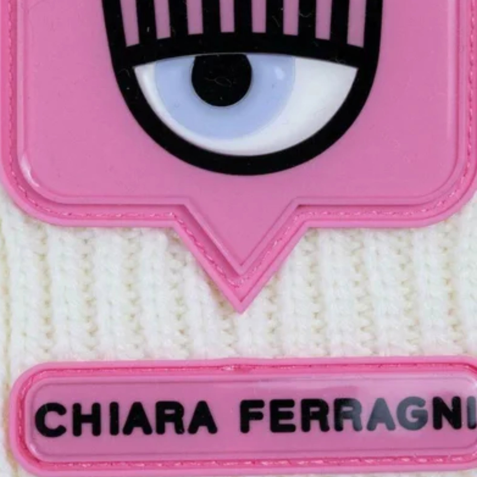 Chiara Ferragni Beanie Eyelike Logo White-Pink