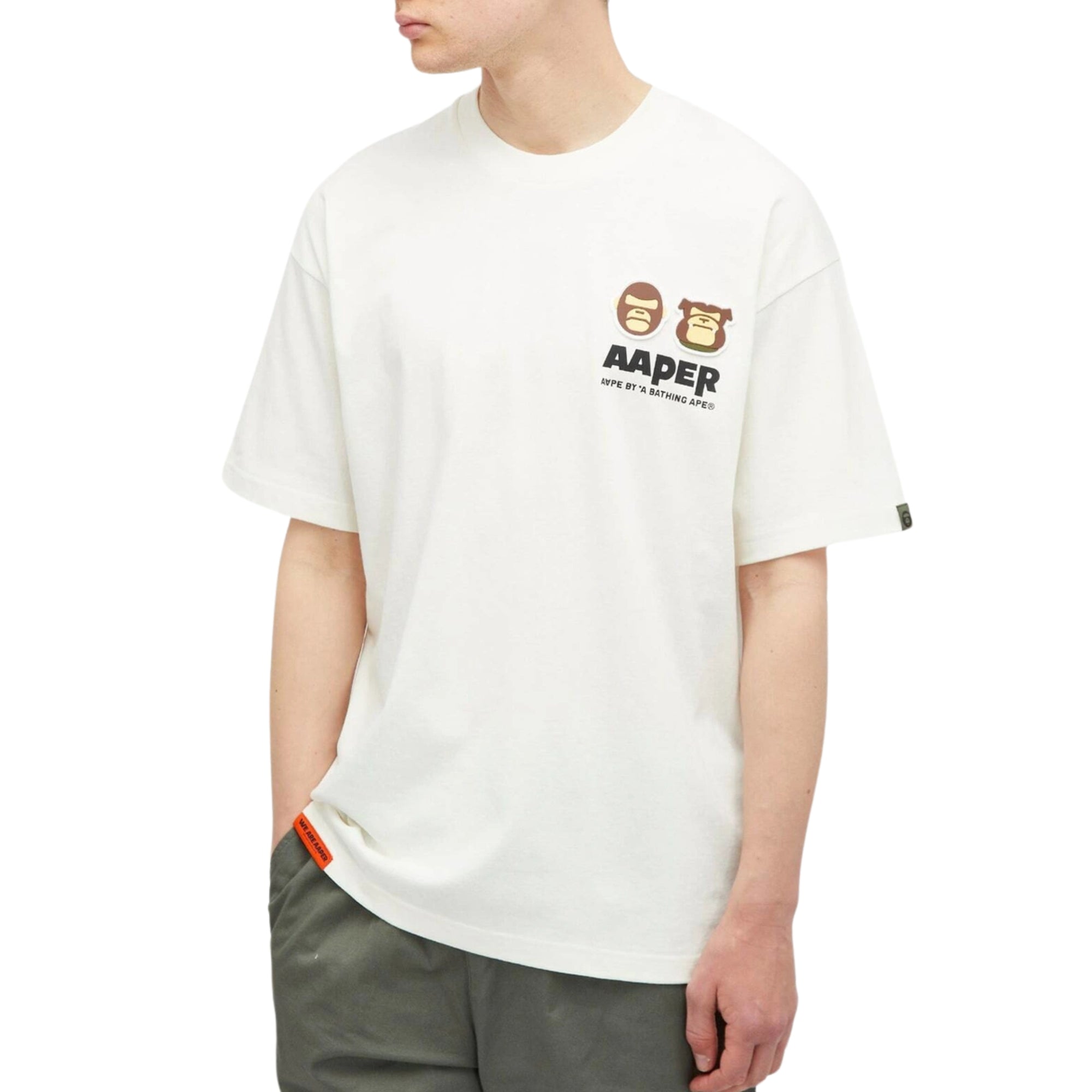 Aape T-Shirt Graphic Print Logo Ivory