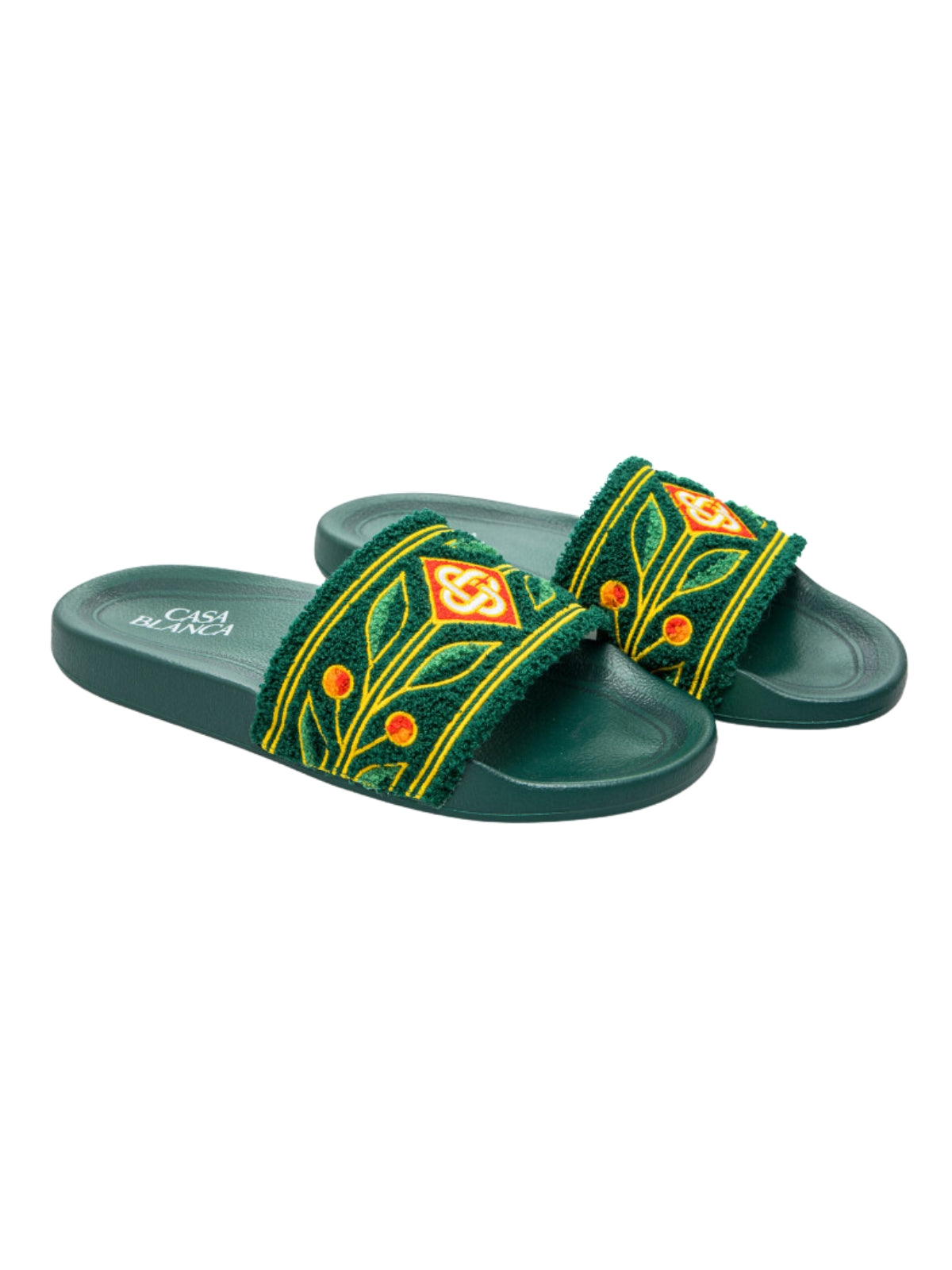 Casablanca Slide Embroidered Terry Green