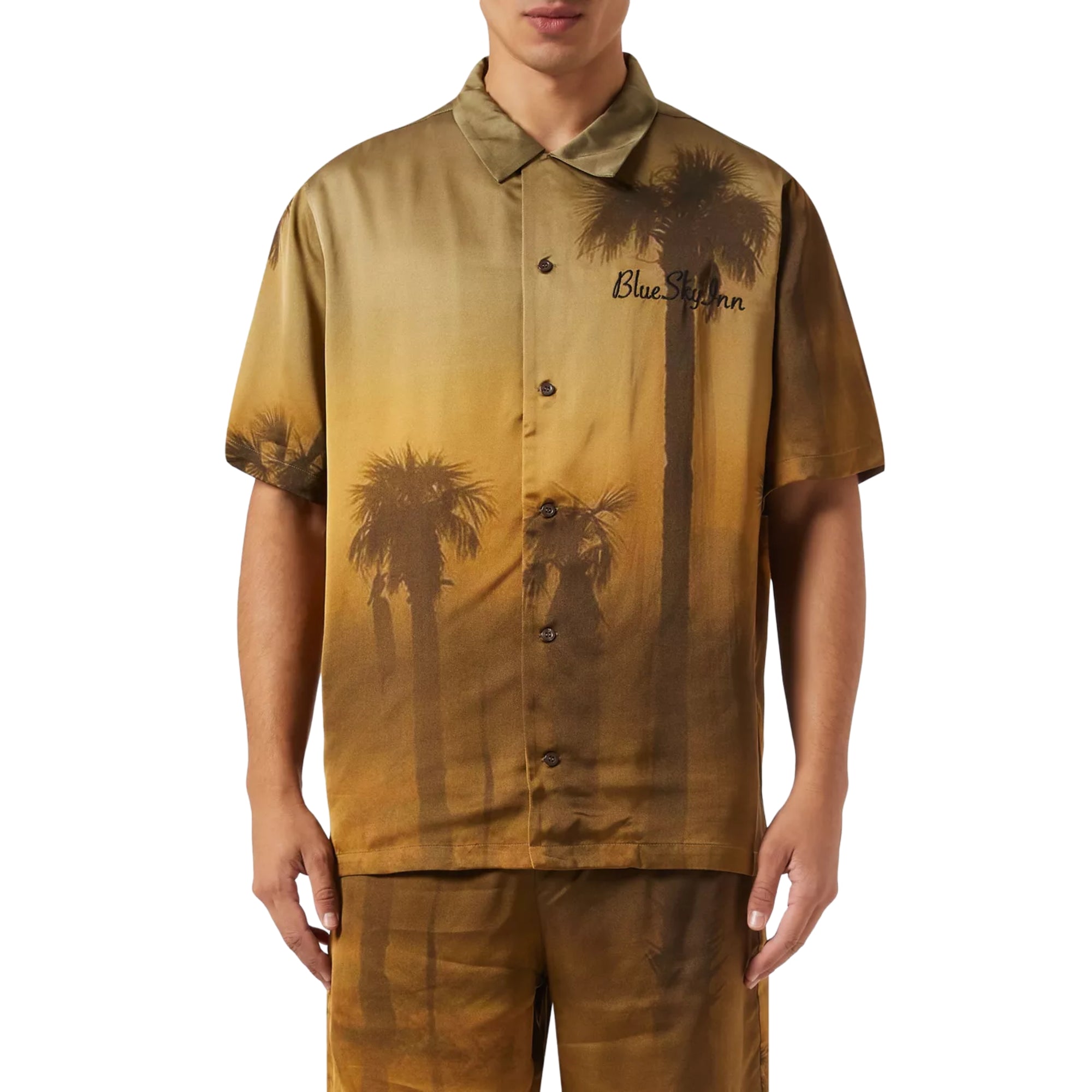 Blue Sky Inn Shirt Palm Print Sand