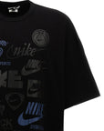 Comme Des Garcons T-Shirt Allover Print Nike Logo Black