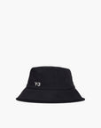 Y-3 Bucket Hat 3 Stripes Black