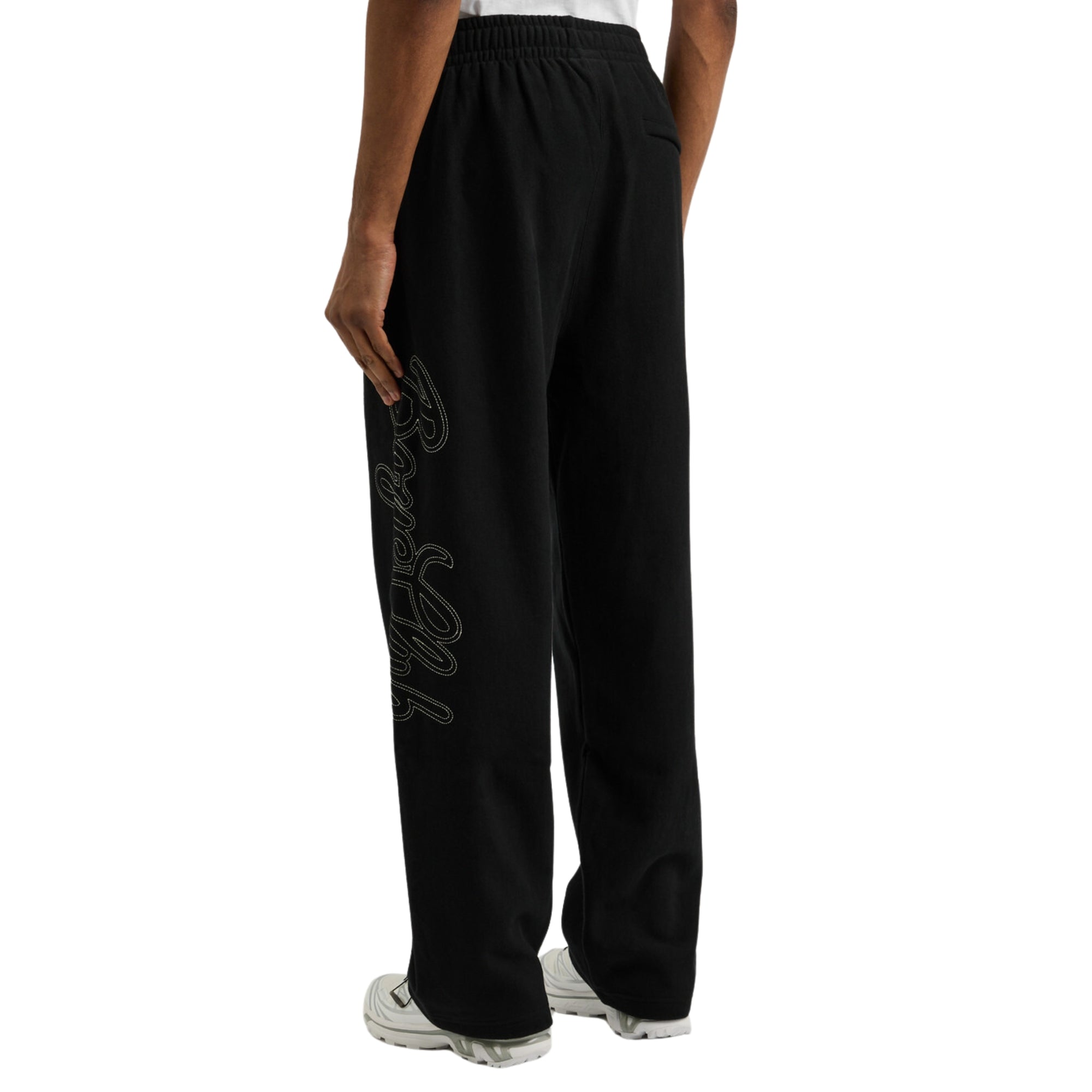 Billionaire Boys Club Track Pants Script Logo Chain Stitch Wide Leg Black