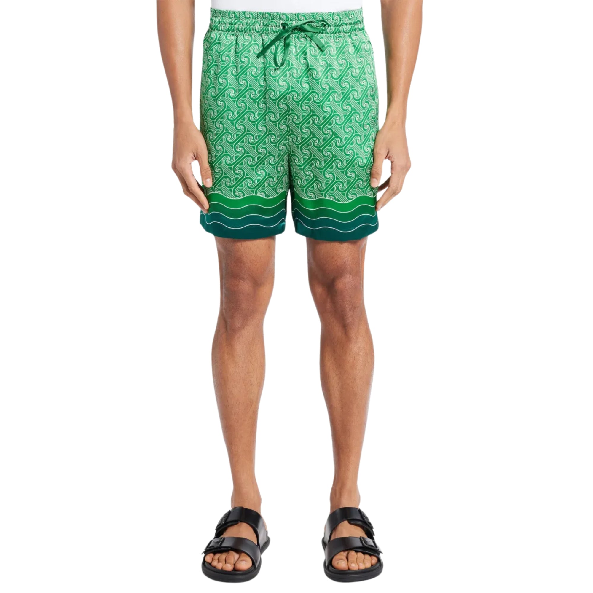 Casablanca Shorts Drawstring Column Monogram Green