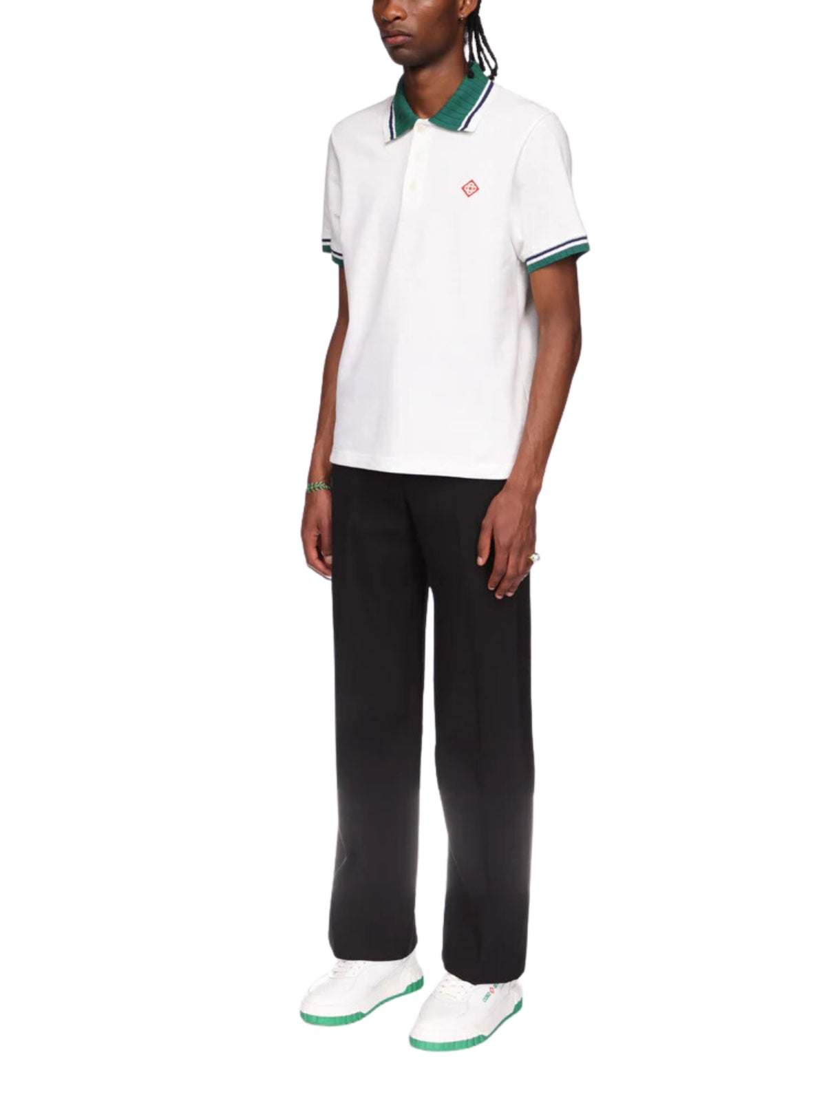 Casablanca Golfer Textured Pique White