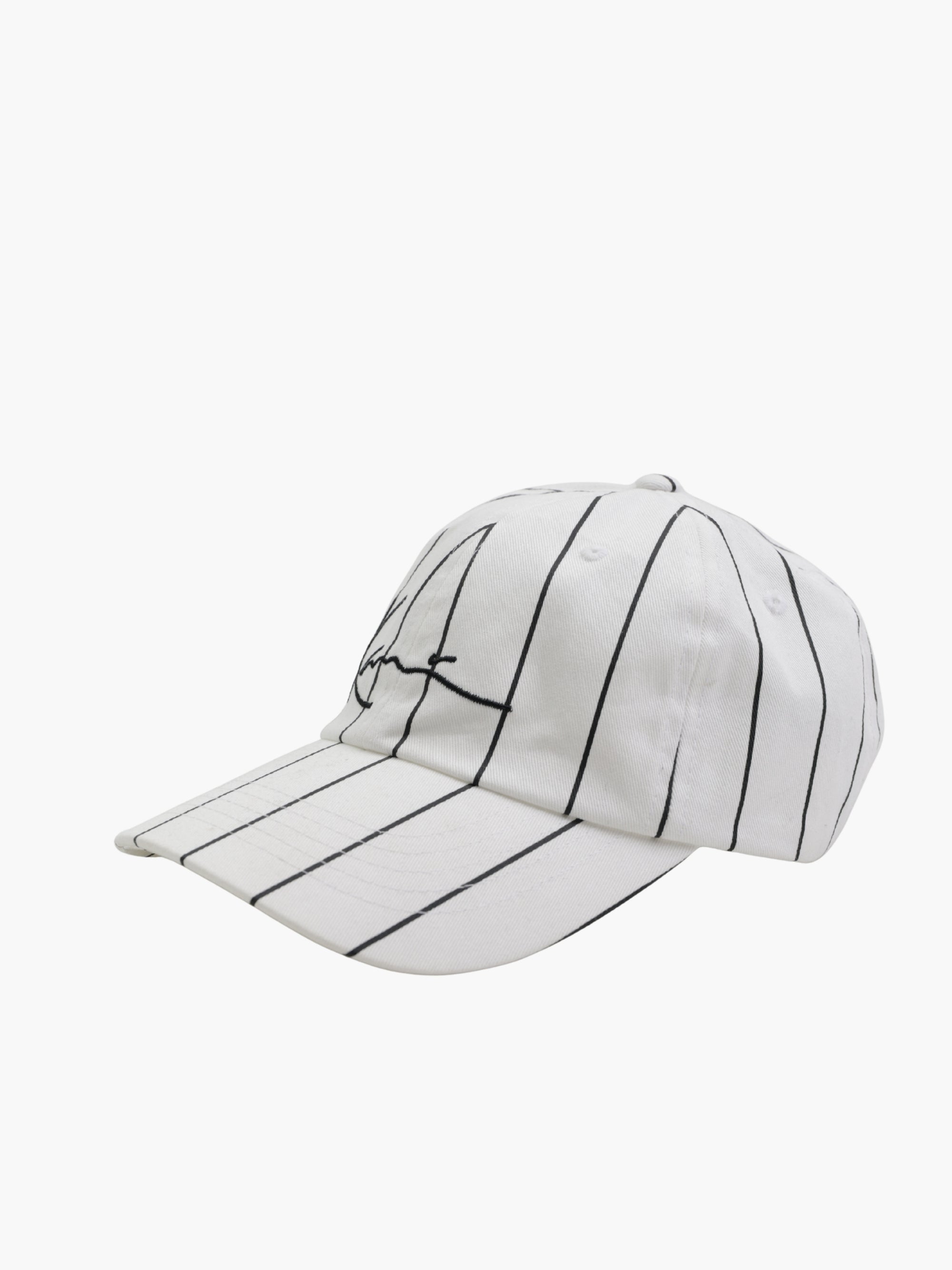 Karl Kani Cap Logo Pinstripe White