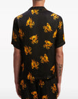 Palm Angels Shirt Allover Pprint Gold-Black