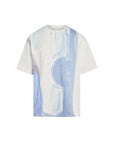 Jil Sander T-Shirt Liquid Print White-Blue