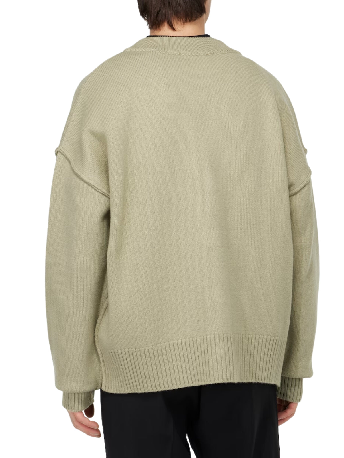 Ami Cardigan Logo Sage-Off White - 2