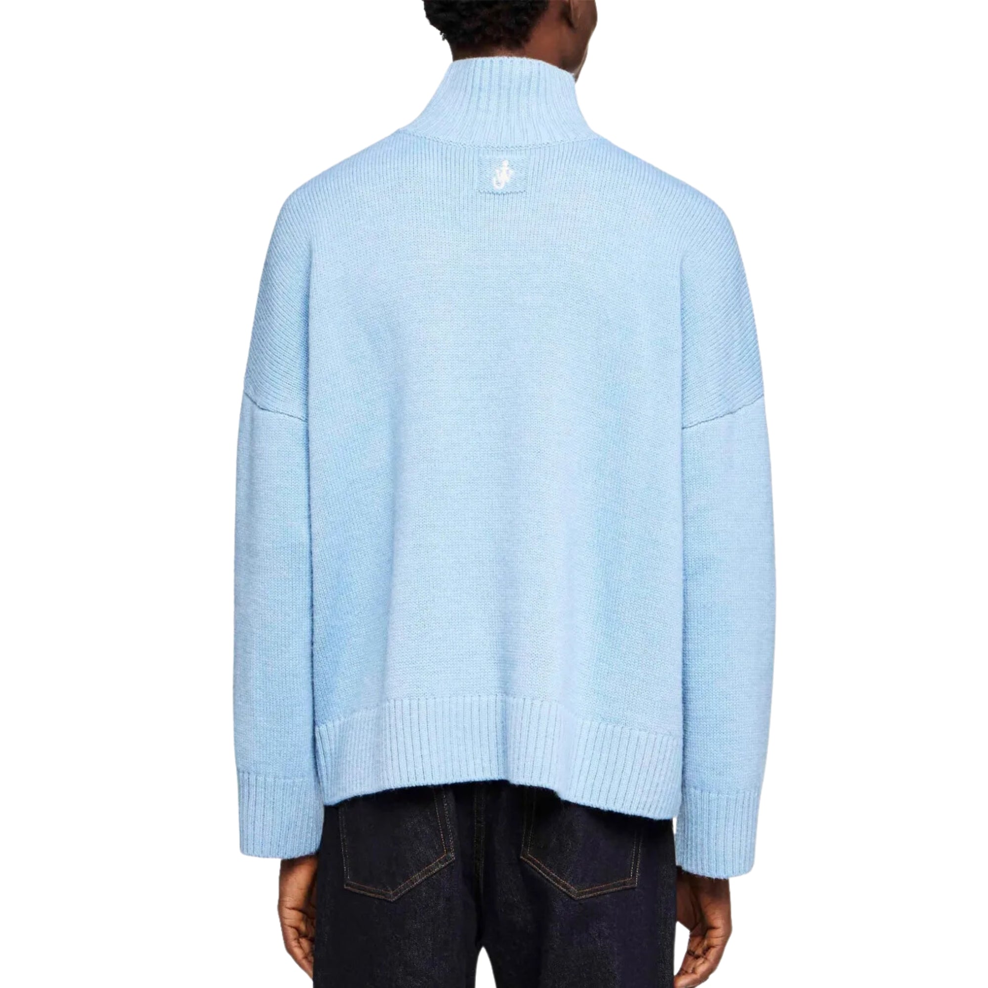 Jw Anderson Sweater Two Tone Patch Pocket Ivory-Sky Blue