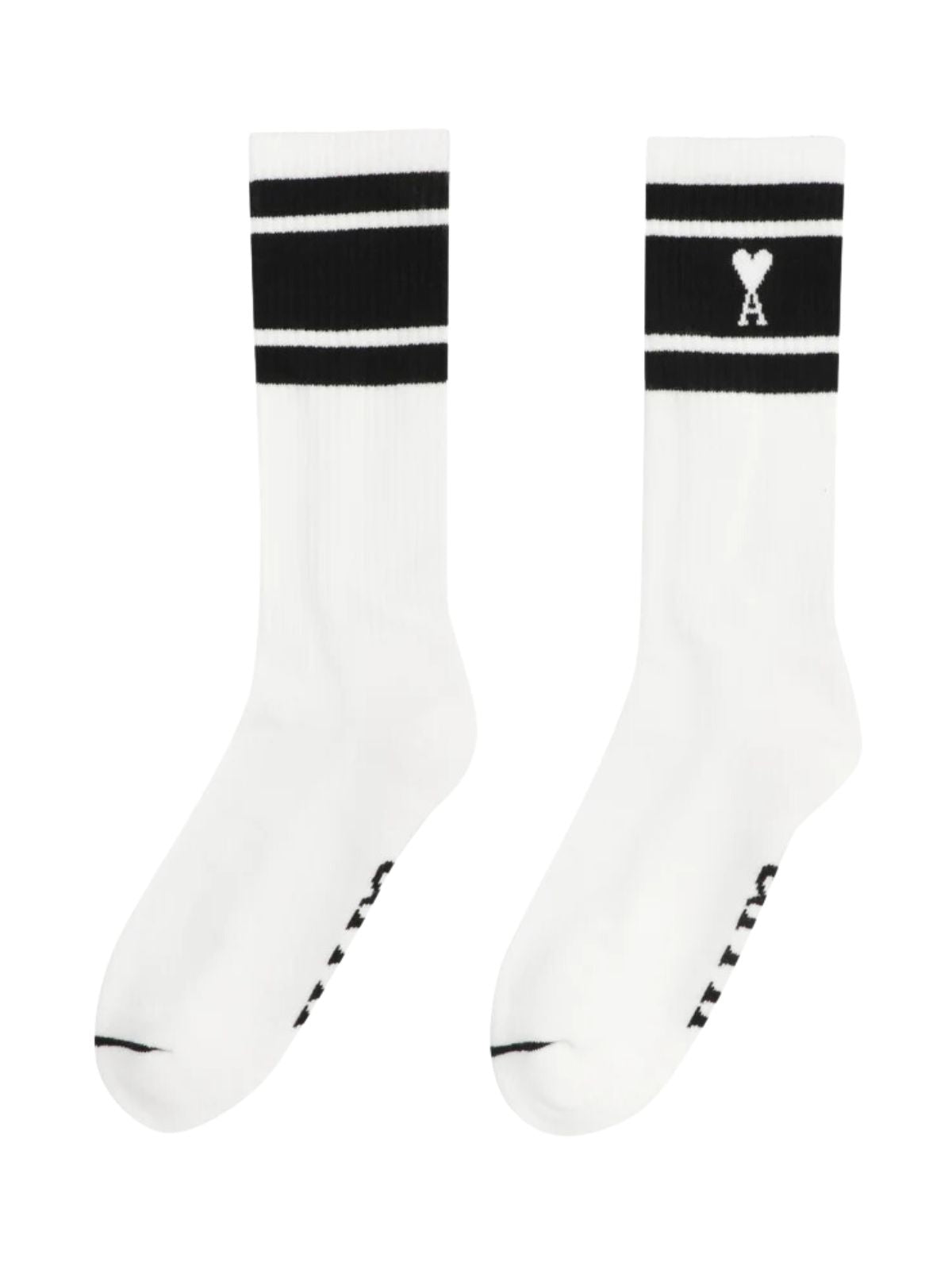 Ami Socks Striped Logo Black - 2