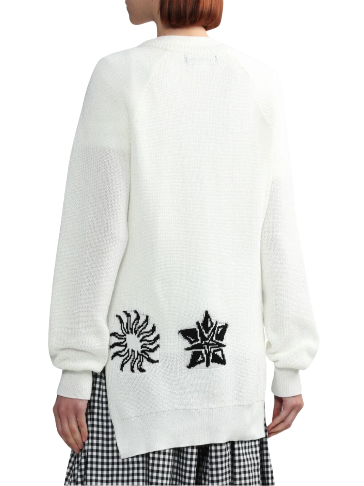 Comme Des Garcons Sweater Bottom Print White