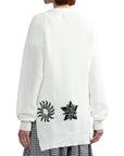 Comme Des Garcons Sweater Bottom Print White