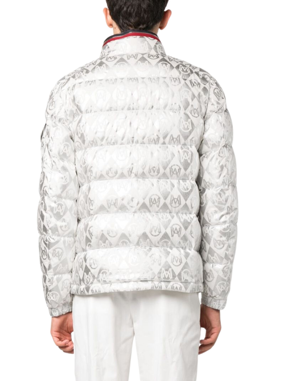 Moncler Jacket Bourne Allover Print White-Silver